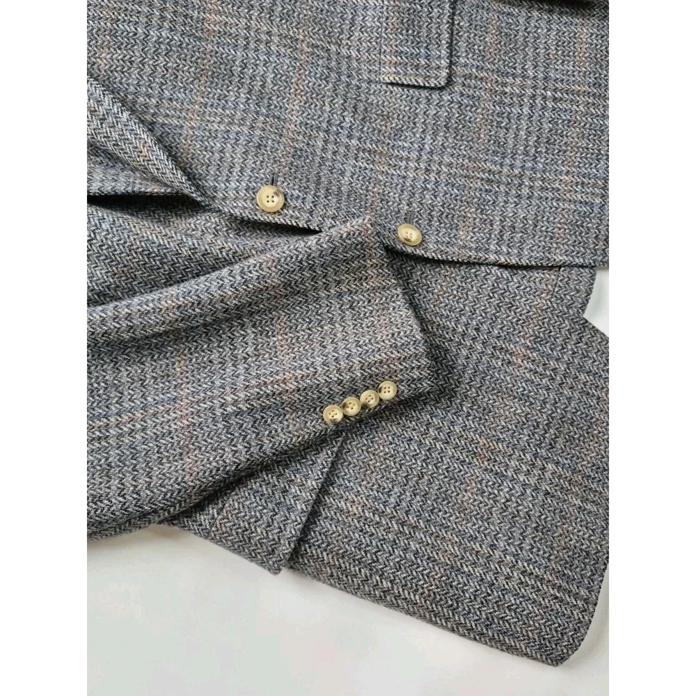 Vtg Austin Reed Men 40 R Two Button Tweed Sports Coat Gray Multicolor Wool USA